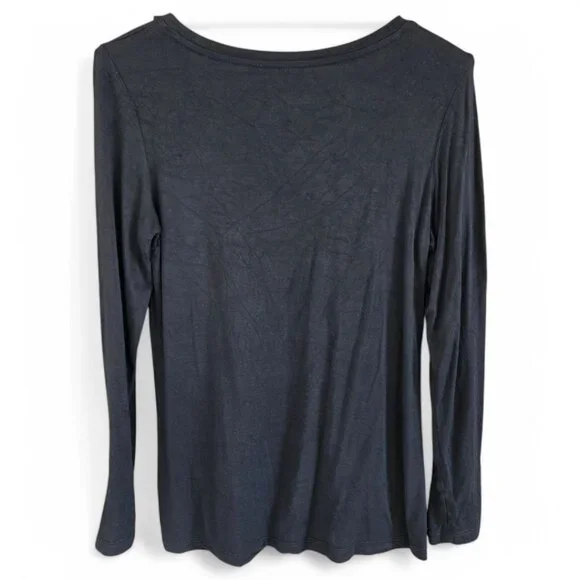 Tahari Womens Black Long Sleeve Top Size Small Scoop Neck Knit - Picture 2 of 7